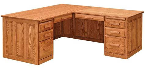 Walden Solid Oak L-Shaped Desk - Countryside Amish Furniture