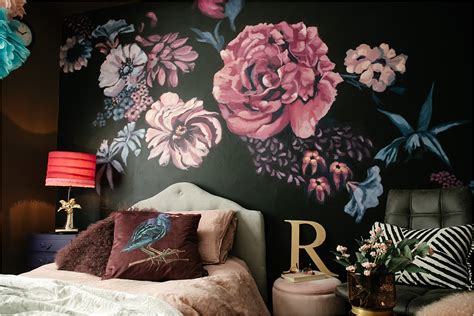 Floral wall mural bedroom revamp | Interior Design | Lily Sawyer Photography