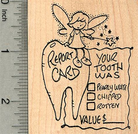 Tooth Fairy Report Card Rubber Stamp – RubberHedgehog Rubber Stamps