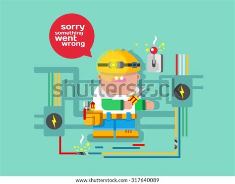 Website Error Page Concept Funny Character Stock Vector (Royalty Free ...