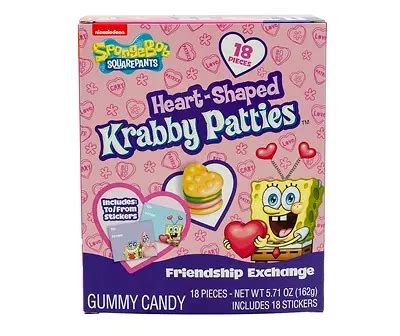 Krabby Patty Friendship Exchange Heart-Shaped Gummy Candy, 5.71 Oz ...