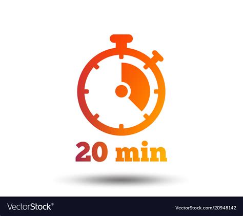 Timer sign icon 20 minutes stopwatch symbol Vector Image