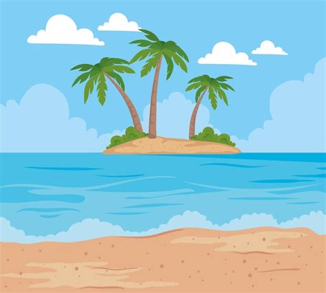 Free Vector | Island in beach scene