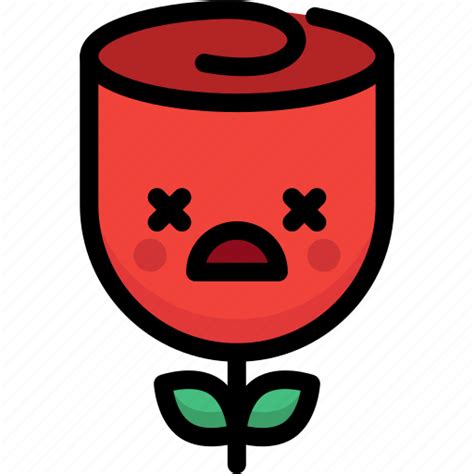 Dead, emoji, emotion, expression, face, feeling, rose icon - Download on Iconfinder