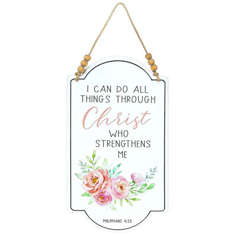 I Can Do All Things Through Christ Metal Wall Decor, 8 x 13 3/4 Inches | Mardel | 4039624