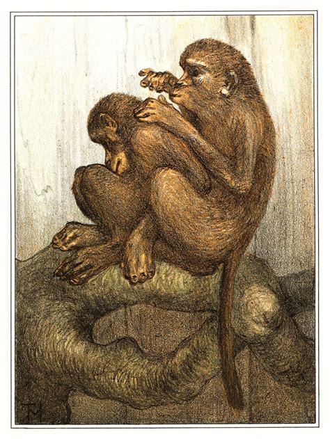 Vlooiende apen (1878–1910) print in high | Free Photo - rawpixel