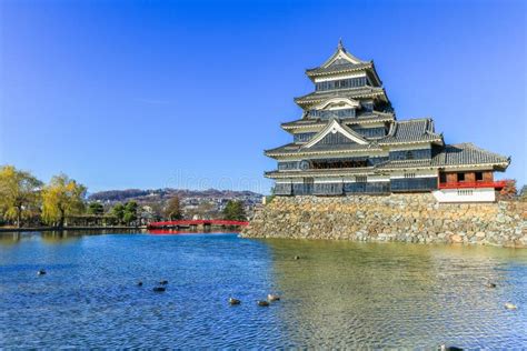 Matsumoto Castle Matsumoto Jo in Winter on Blue Sky Backgroun Stock ...