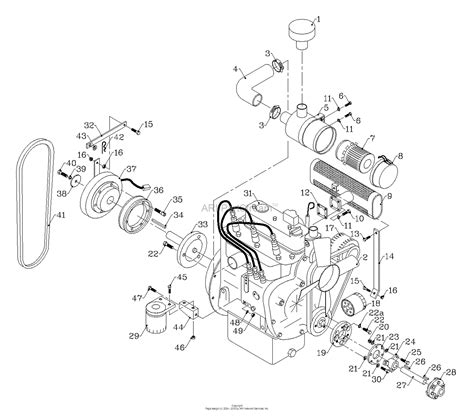 Bunton, Bobcat, Ryan 75-70040 28HP Kubota Diesel Parts Diagram for Engine Drive Parts