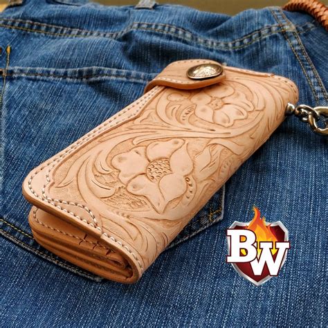 Handmade 8-inch Custom Handmade Leather Men's Biker Wallet | The ...