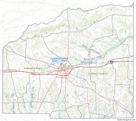 Map of Hopkins County, Texas - Thong Thai Real