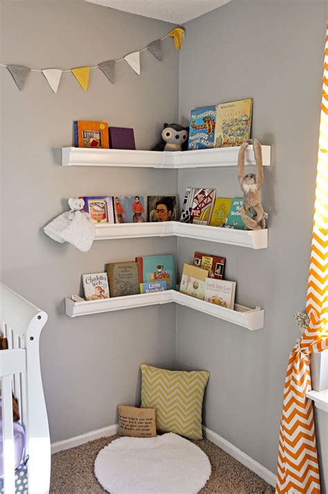 Rain Gutter Shelves nursery book corner Boy Toddler Bedroom, Toddler Rooms, Baby Bedroom, Baby ...