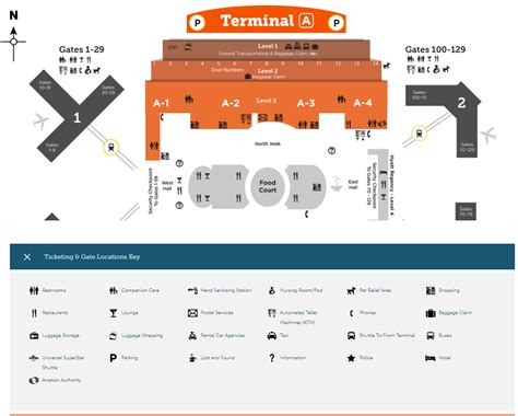 Terminal A MCO Orlando International Airport map