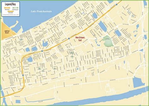 New Orleans East map - Ontheworldmap.com