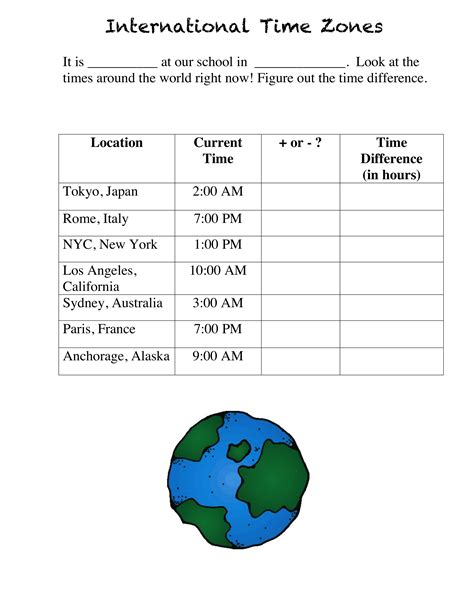 Time zone worksheet 2 - Jennifer Semmes | Library | Formative ...