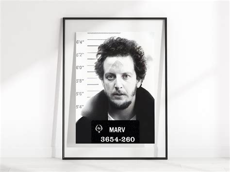 Marv Mugshot Home Alone Movie Wall Print / Harry & Marv Home Alone / Kevin Mccallister / Home ...