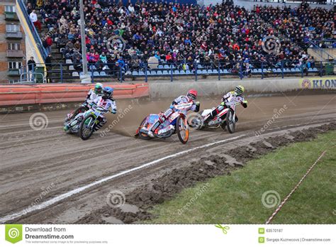 Speedway Riders on the Track Editorial Photography - Image of sport, tribune: 63570187