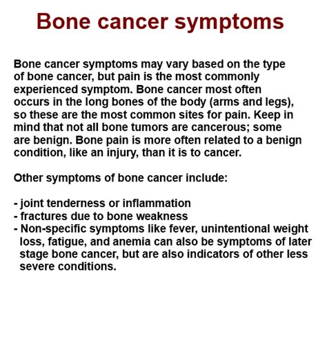 Cancer symptoms causes and treatment: bone cancer symptoms