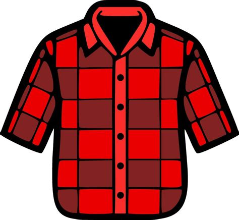 Red flannel shirt isolated vector illustration 25902137 Vector Art at ...