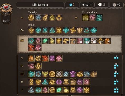 BG3 Life Cleric Level 10 Spell Book - Deltia's Gaming