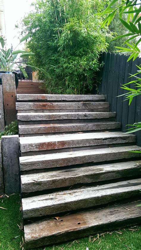 railway sleeper steps | Garden stairs, Garden steps, Sleepers in garden