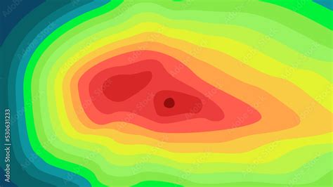 Vector graphic of Color topographic contour map with combination spectrum colors. Topographic ...