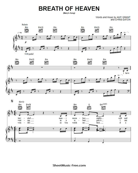 Breath of Heaven Sheet Music (Mary's Song) Amy Grant - ♪ SHEETMUSIC-FREE.COM