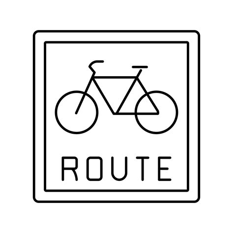 bicycle road sign line icon vector illustration 19003993 Vector Art at ...