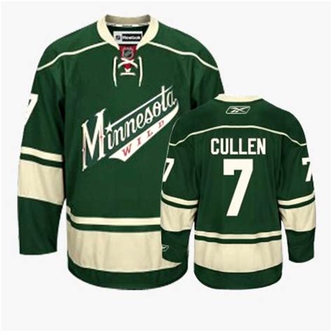 Custom Matt Cullen Jersey 7 Green Third Minnesota Wild men nhl ice ...