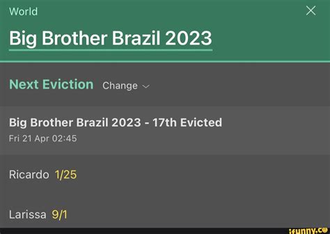 World Big Brother Brazil 2023 Next Eviction Change Big Brother Brazil ...