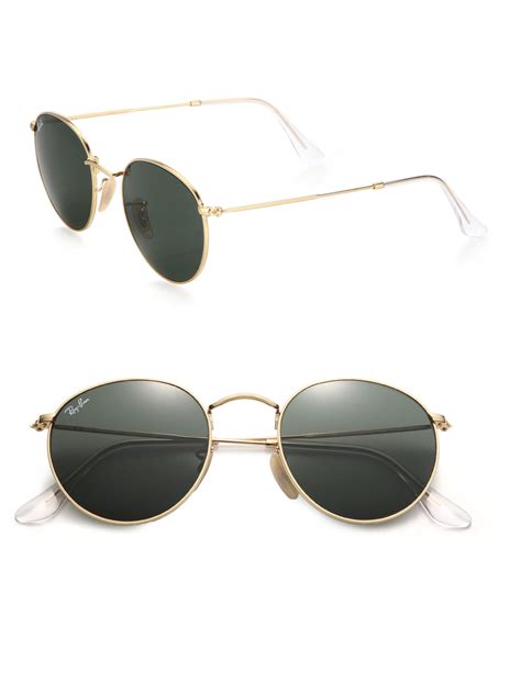 Lyst - Ray-Ban 50mm Round Sunglasses in Metallic