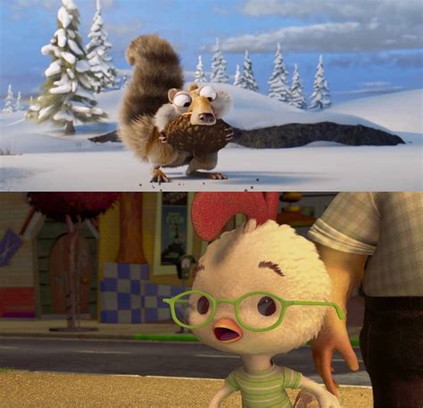 Chicken Little Reacts Scrat Eating His Acorn by myjosephpatty2002 on DeviantArt