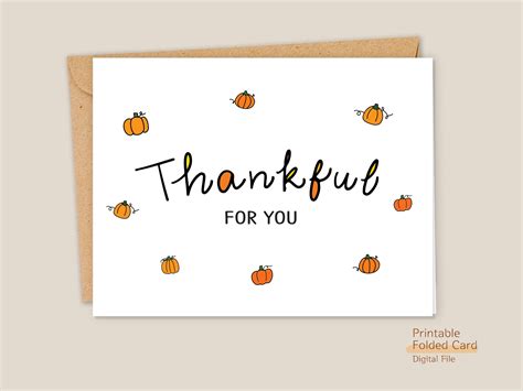 Printable Thanksgiving Card for Teacher, Thankful for You Card Digital ...