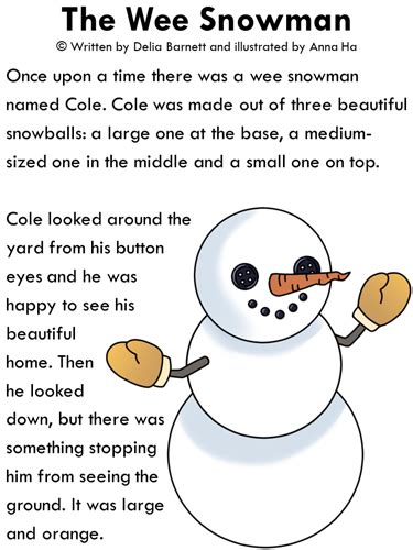 Print the story of The Wee Snowman