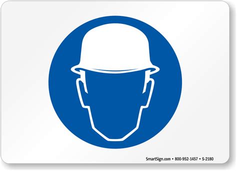 Hard Hat Symbol - Wear Head Protection Sign, SKU: S-2180 - MySafetySign.com