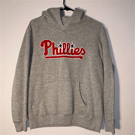 Embroidered MLB Phillies Hoodie Size Youth Large... - Depop