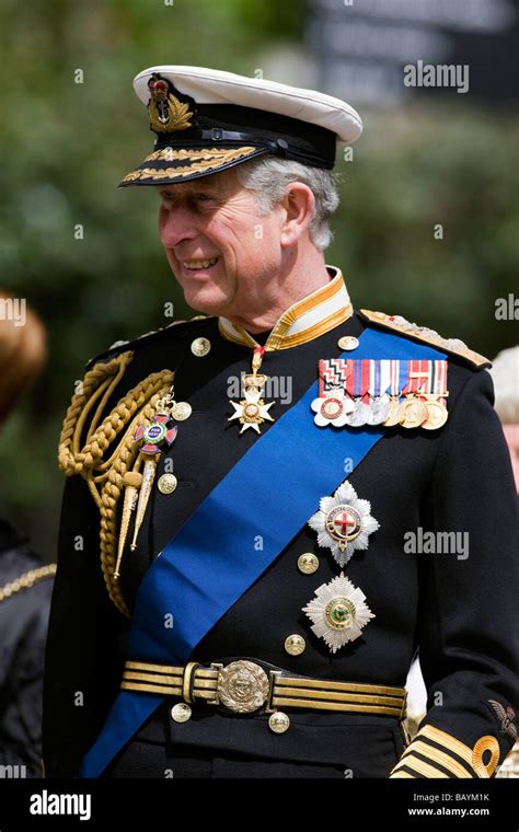 Britain's Prince Charles in the uniform of a British Navy Admiral on Stock Photo, Royalty Free ...