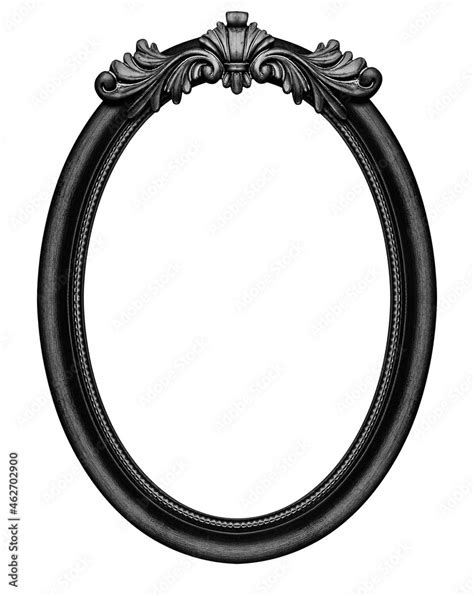 Black oval frame isolated on white Stock Photo | Adobe Stock