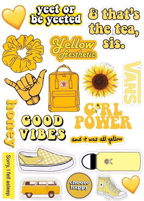 Pin by Adiasiia on Стікери | Tumblr stickers, Tumblr yellow, Yellow ...