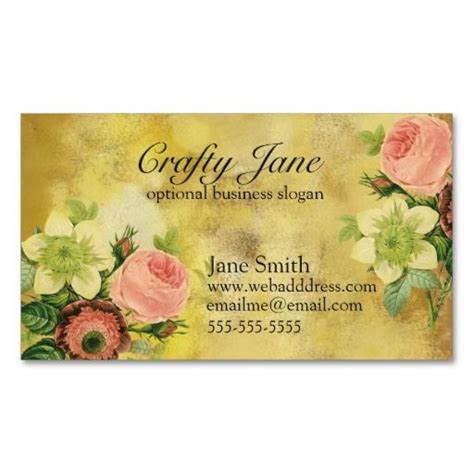 Vintage Floral Business Card Design Template | Zazzle | Business card design, Business card ...