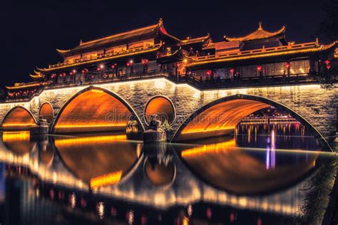 Anshun bridge in Chengdu stock image. Image of downtown - 138968025