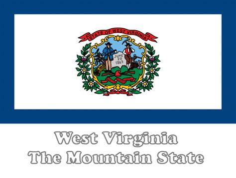 Large, Horizontal, Printable West Virginia State Flag, from NETSTATE.COM