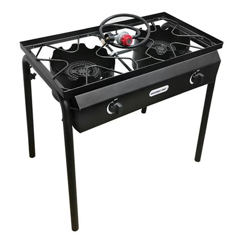 Double High Pressure Portable Propane Gas Stove Burner 75,000 BTU Auto ...