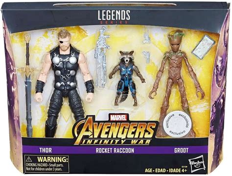 Marvel Avengers Infinity War Thor, Groot Rocket Raccoon Exclusive 6 ...