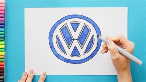 How to draw Volkswagen Logo - YouTube