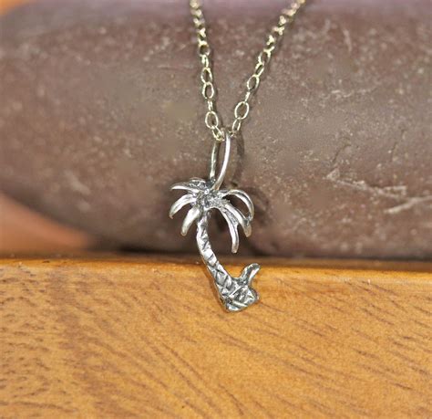 Sterling silver palm tree necklace, destination wedding jewelry ...