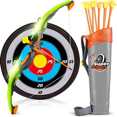 YIMORE Bow and Arrow Set Kids, Archery Set with LED Light with 10 ...