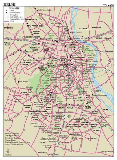 Detailed road map of New Delhi city. New Delhi city detailed road map | Vidiani.com | Maps of ...