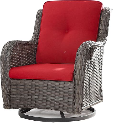 Amazon.com: MeetLeisure Outdoor Swivel Rocker Patio Chair - Outdoor Wicker Swivel Glider Chair ...
