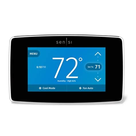 Emerson Sensi Black Smart Thermostat with Wi-Fi Compatibility in the ...