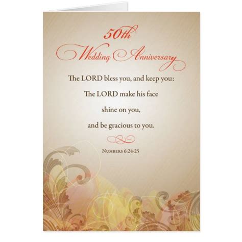 50th Wedding Anniversary, Religious Lord Bless & K Card | Zazzle